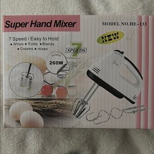 Super Hand Mixer 7-Speed White NIB
